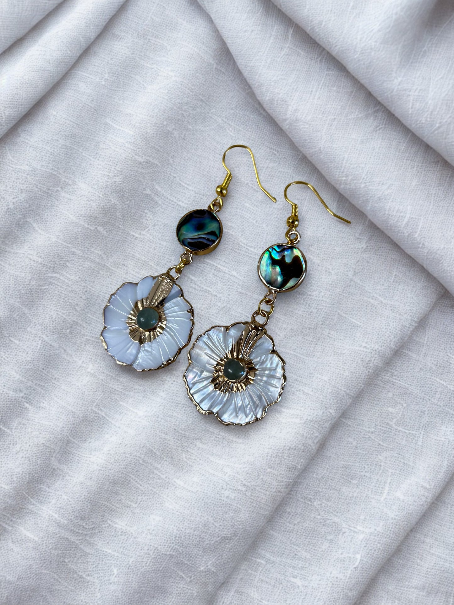 Oorbellen Abolone en parelmoer