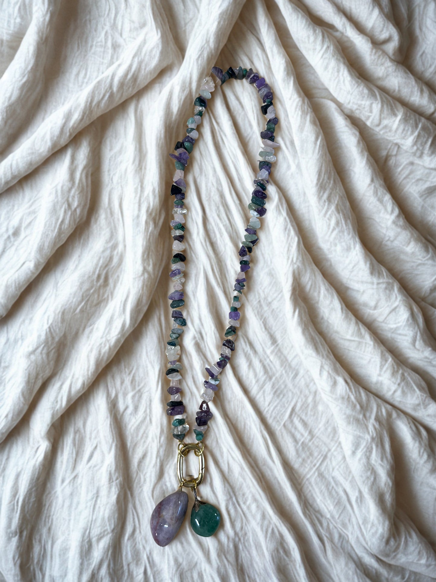 Ketting Aventurijn en Amethyst