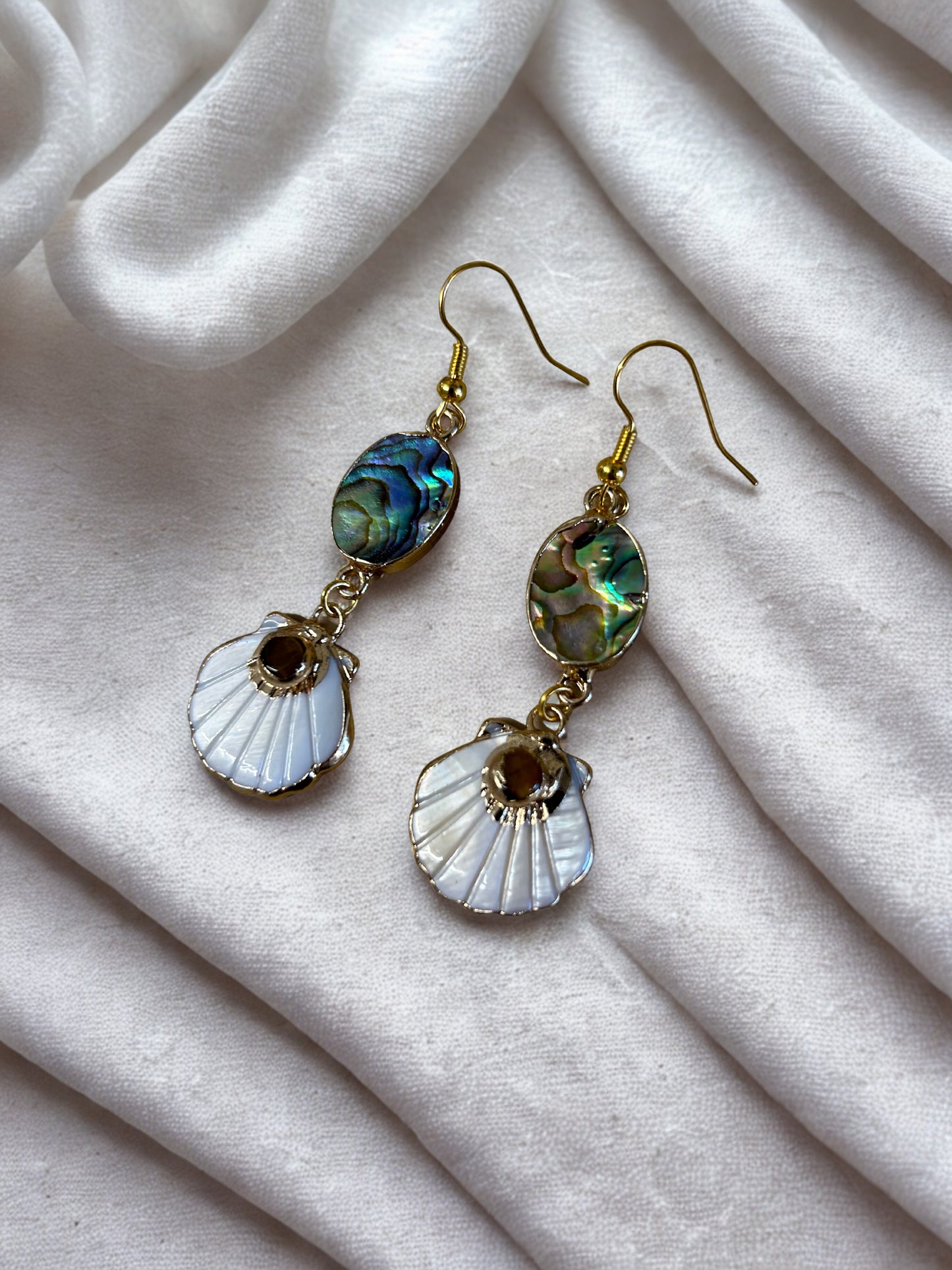 Oorbellen Abalone en Parelmoer