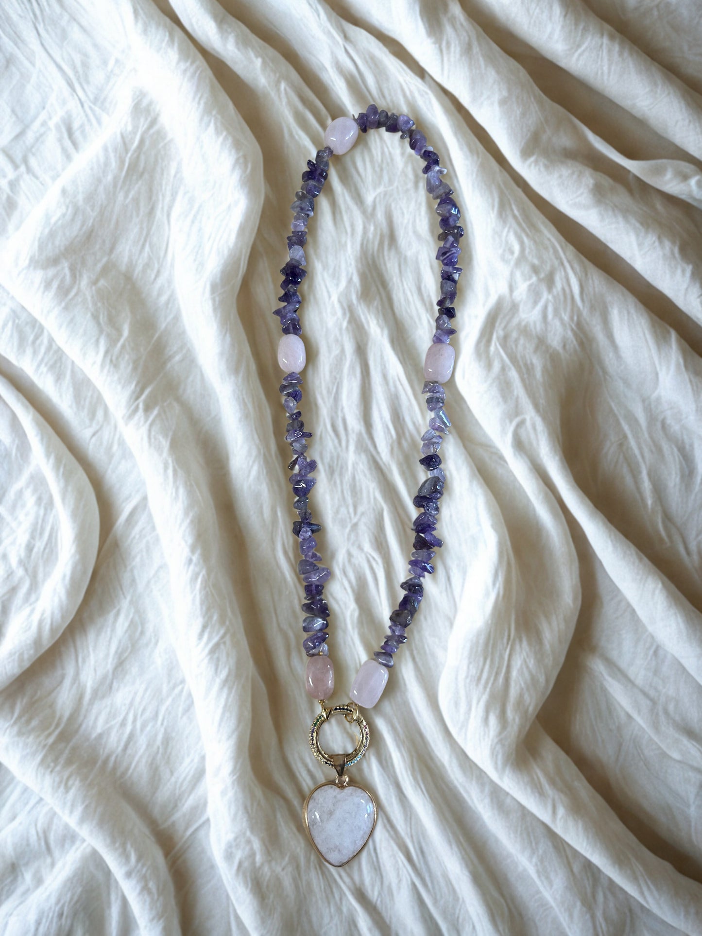 Ketting Amethyst en Rosekwarts