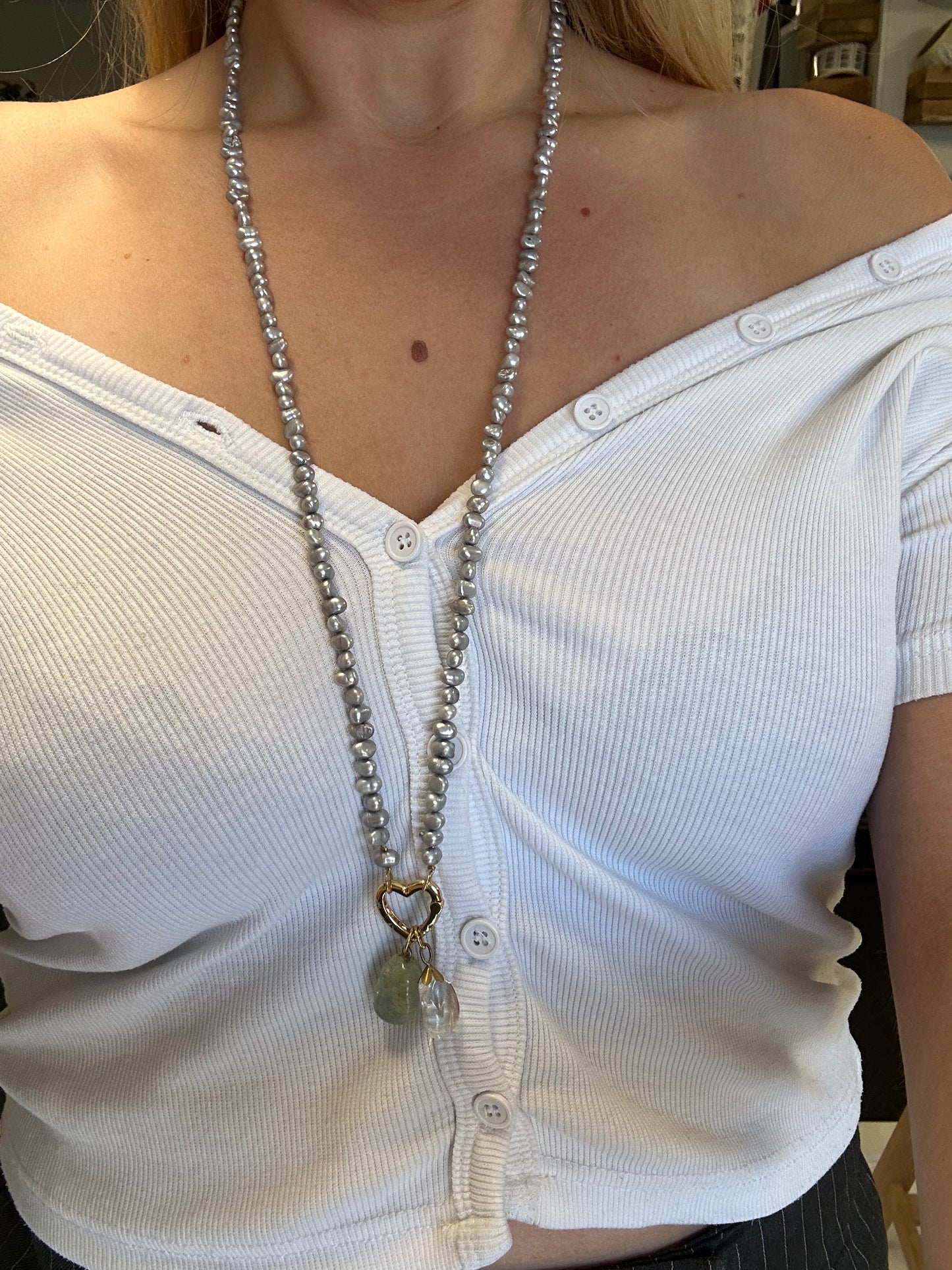 Ketting parel en topaas