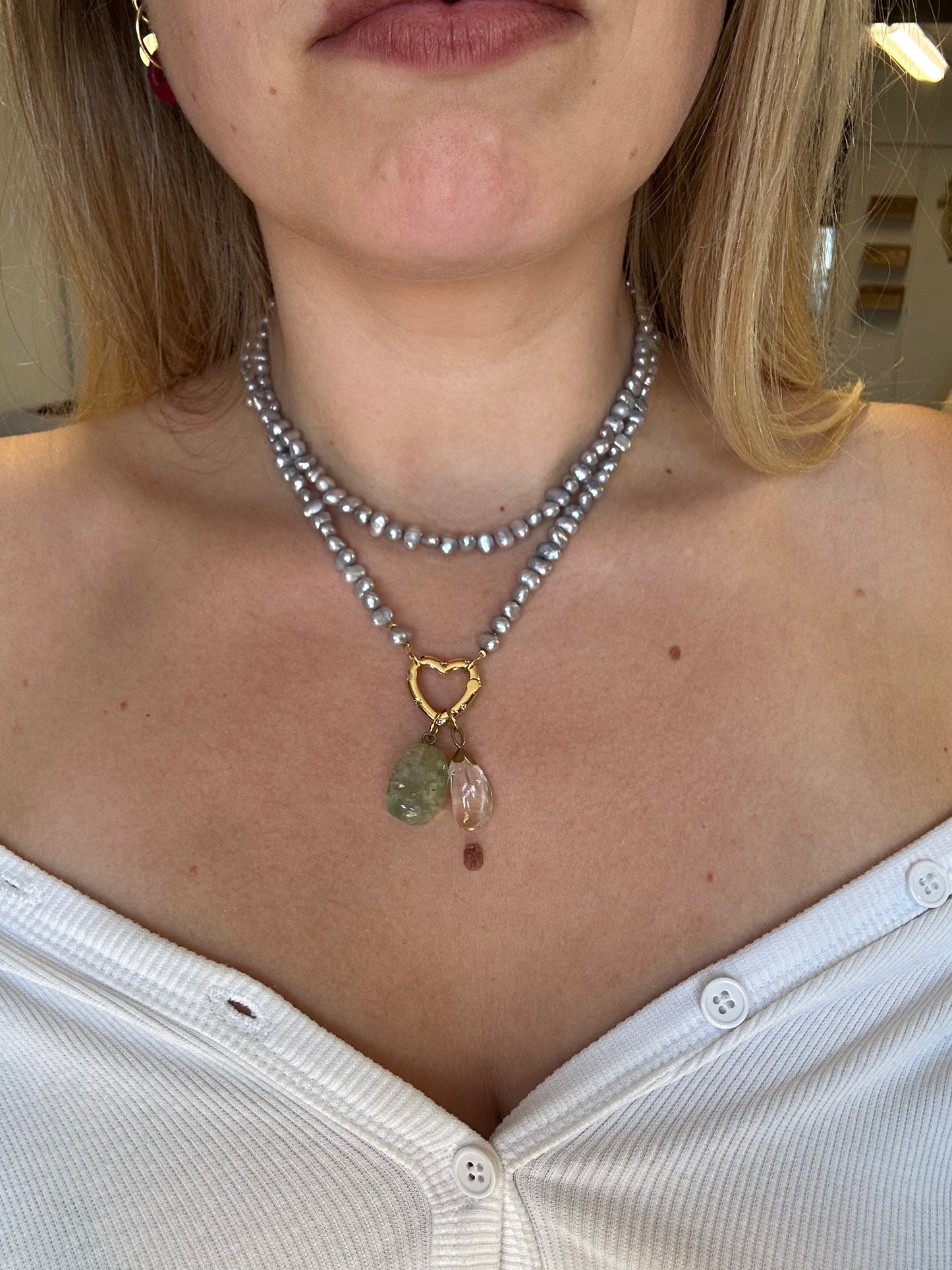Ketting parel en topaas