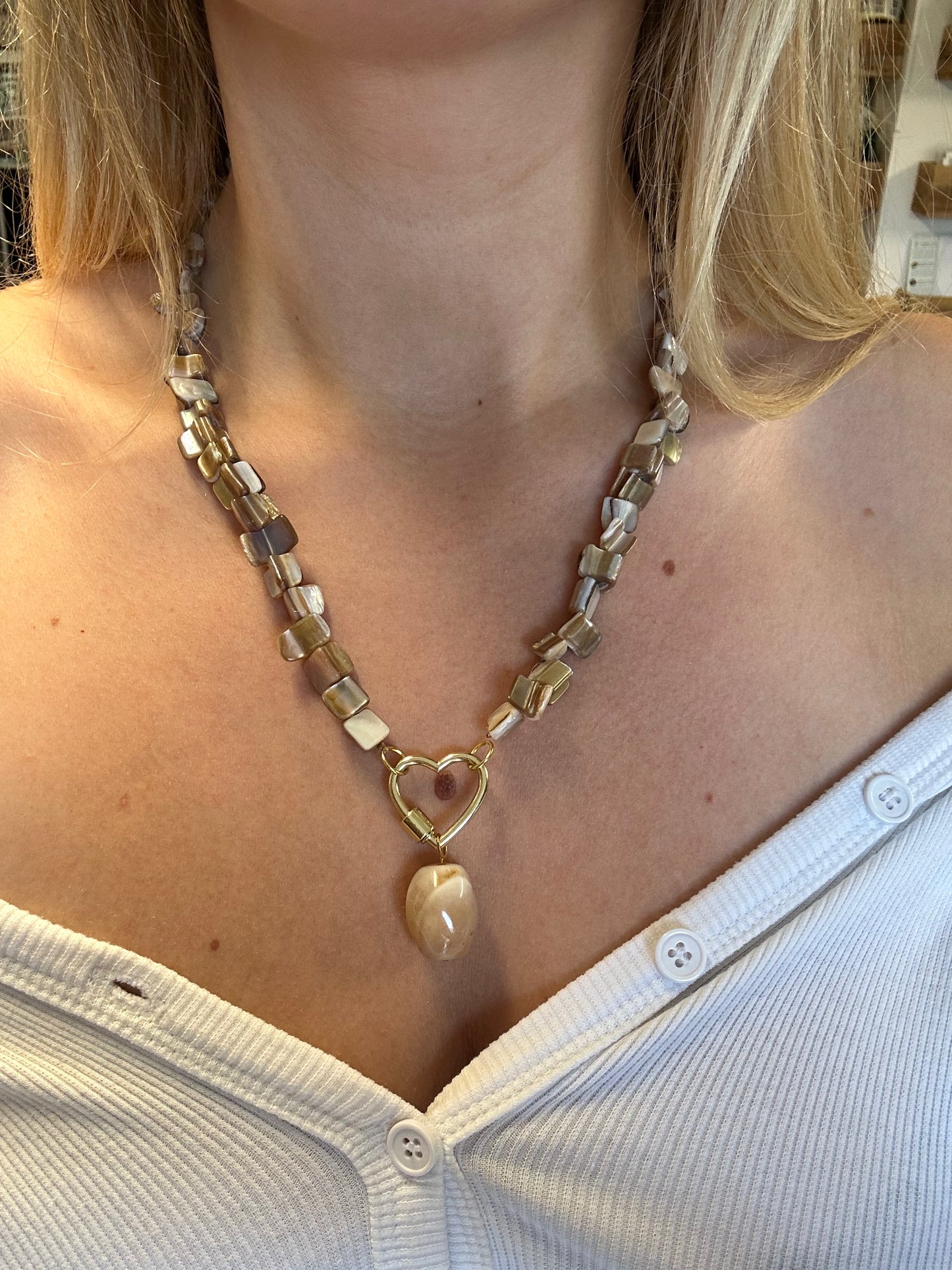 Ketting Parelmoer en Agaat