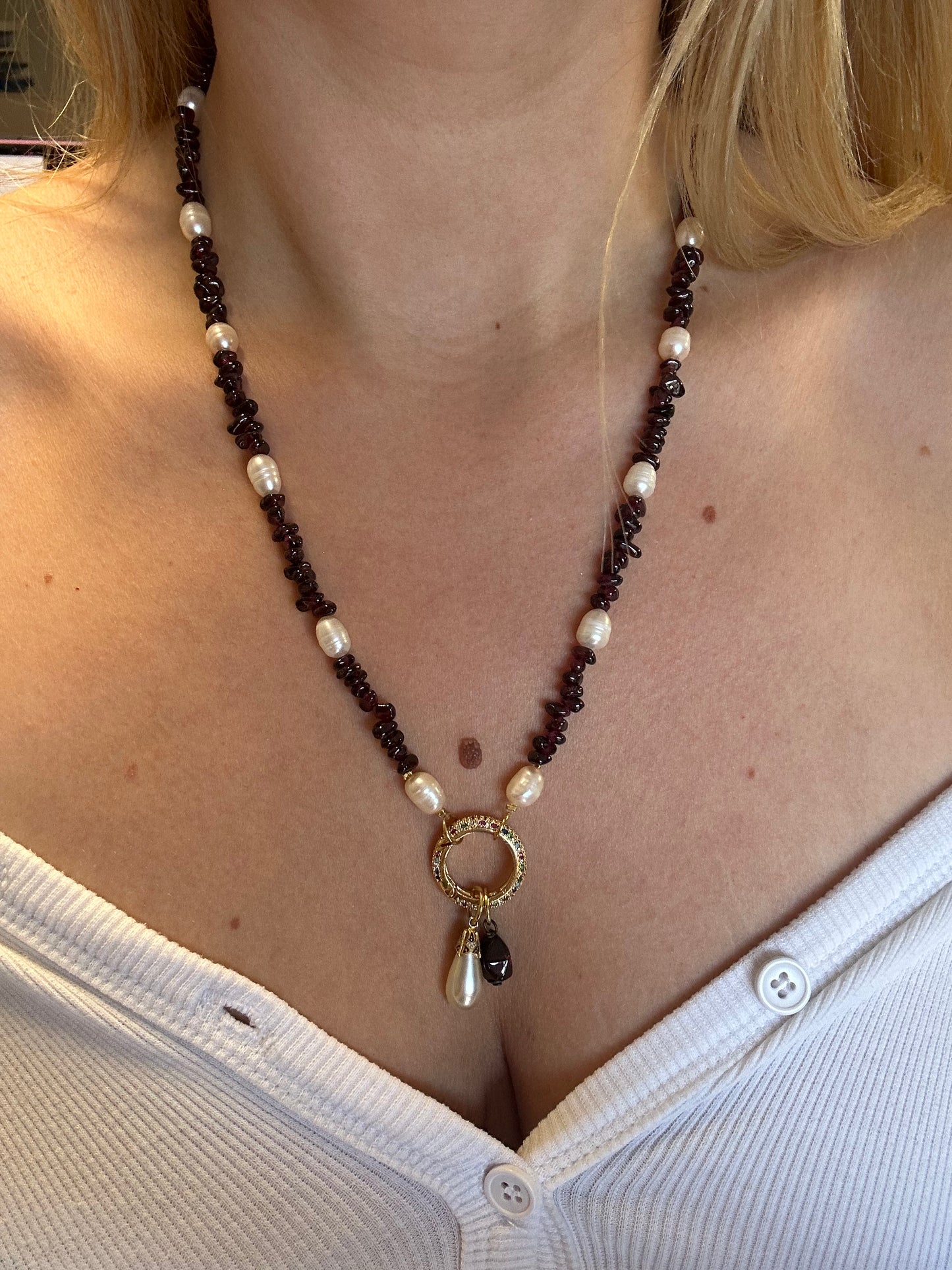 Ketting met Parels en Granaat