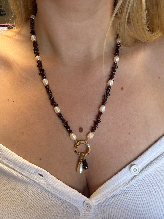 Ketting met Parels en Granaat