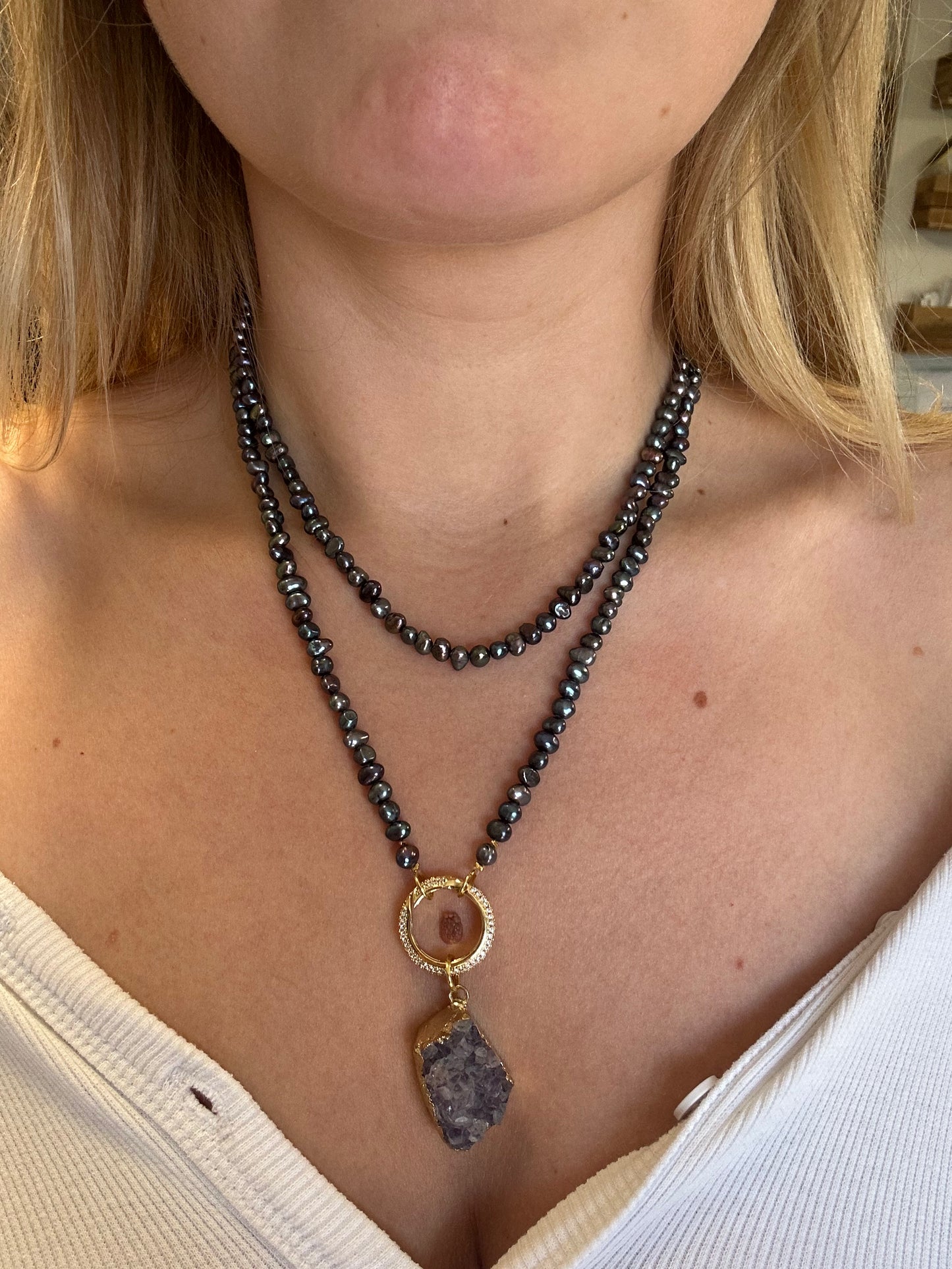 Ketting met Parels en Amethyst