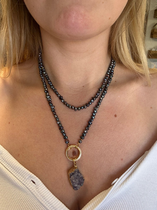 Ketting met Parels en Amethyst