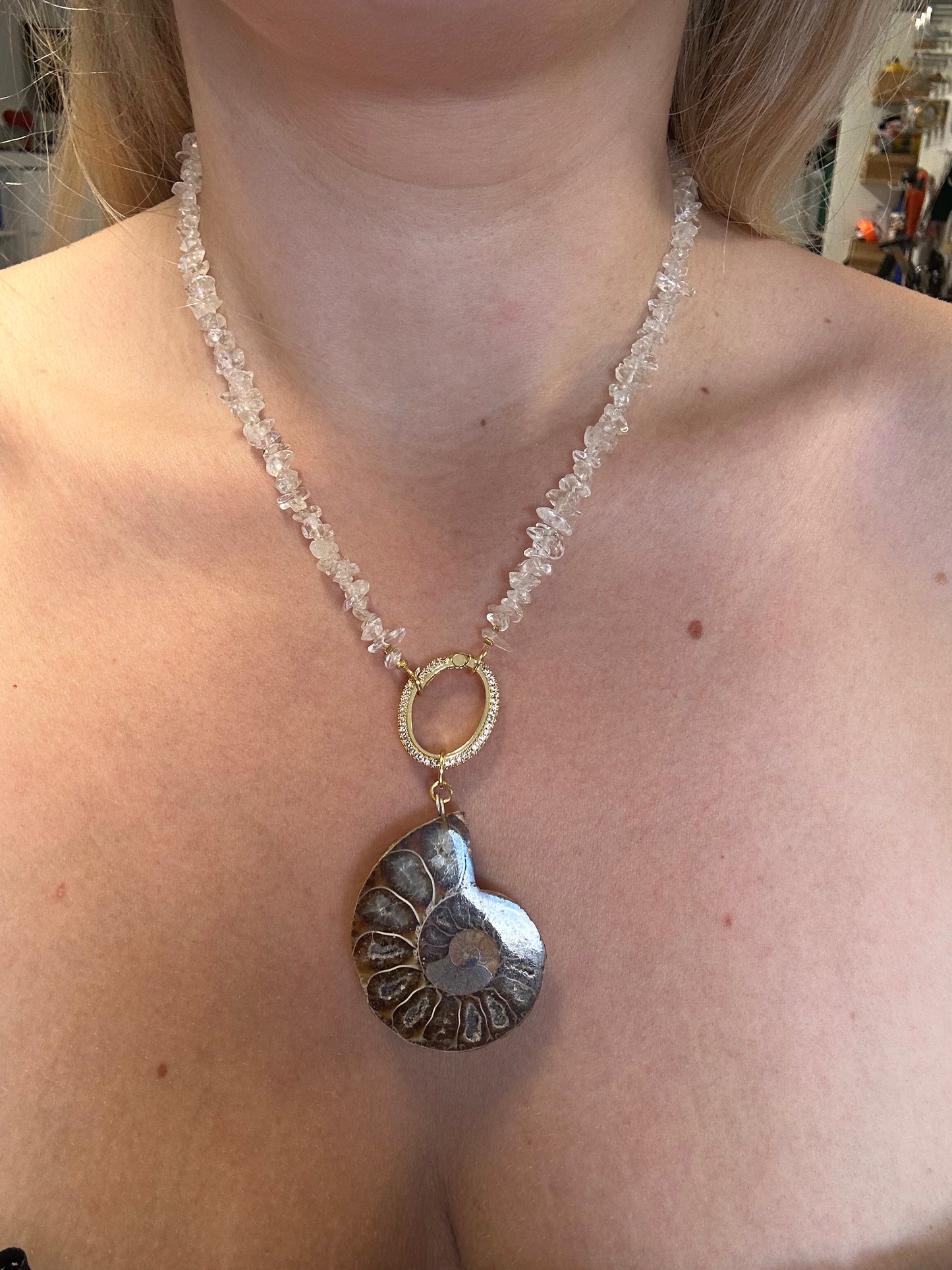 Ketting Bergkristal en Ammoniet