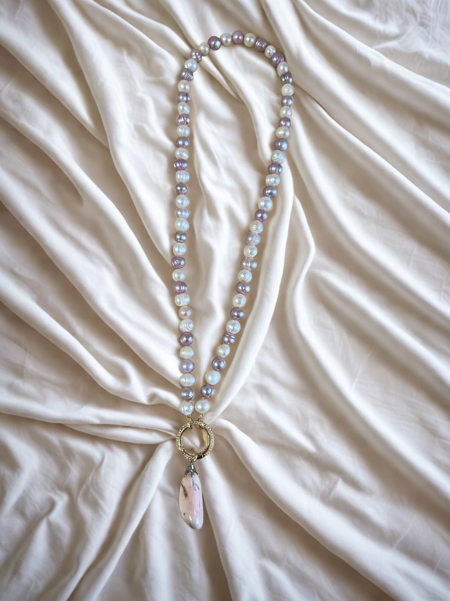 Ketting Parel en Roze opaal