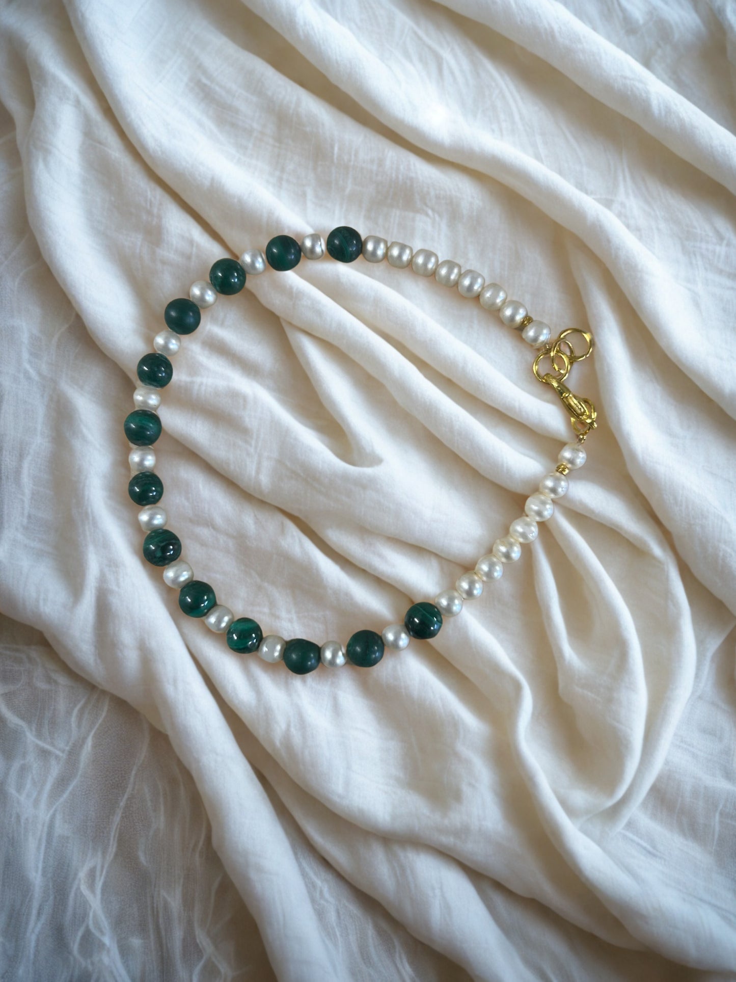 Armband Malachiet en Parels