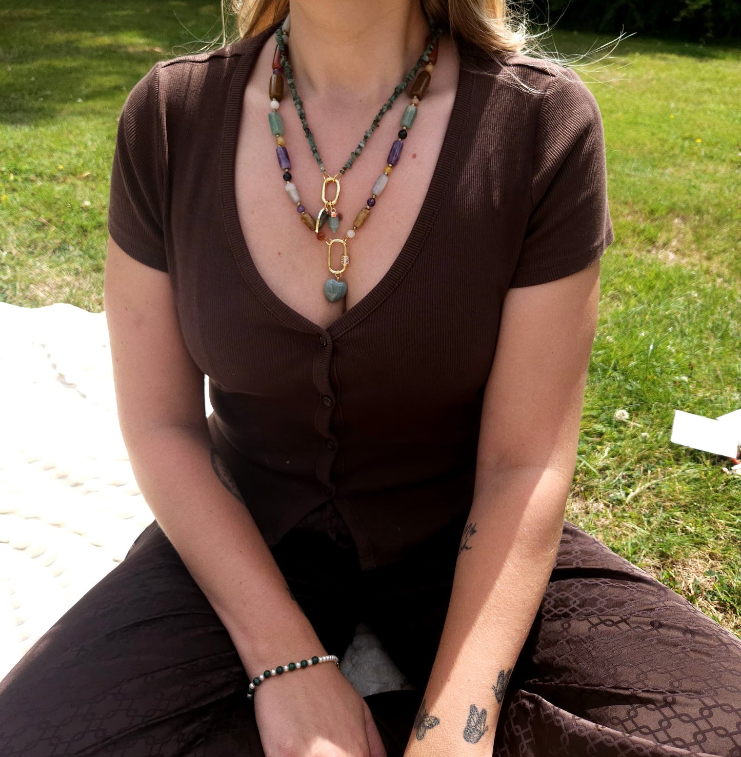 Ketting Amazoniet en Jaspis